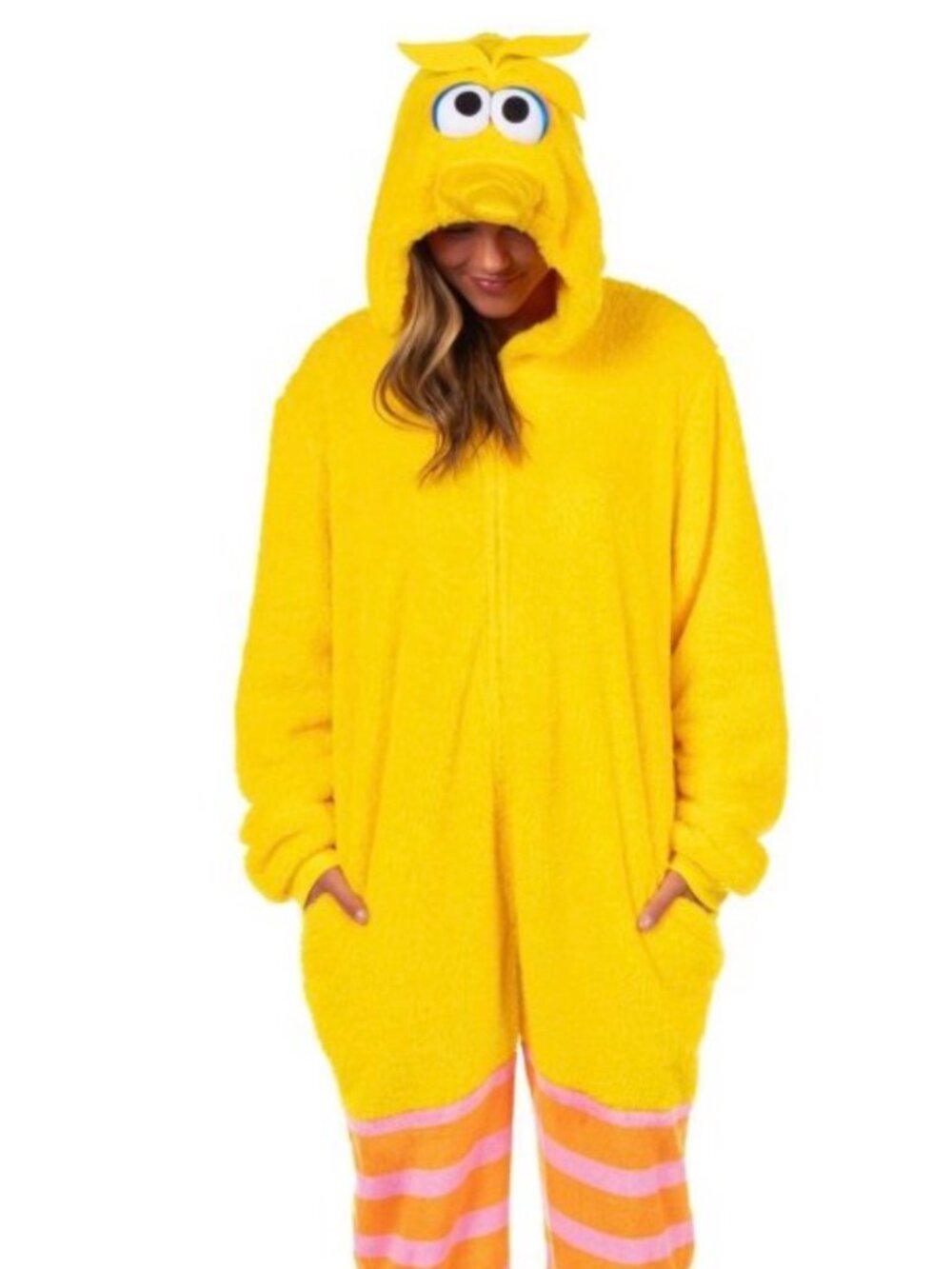 Adult Big Bird Onsie Costume- L/XL